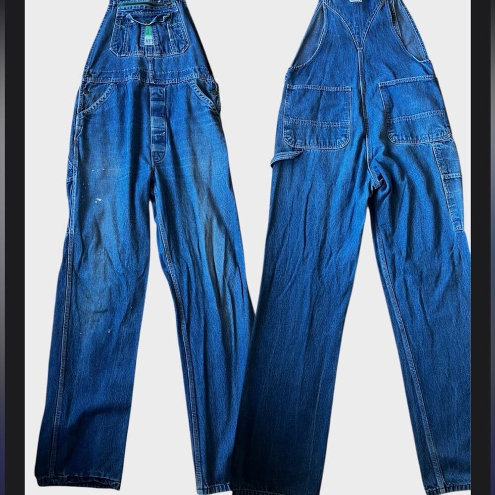 Vintage Liberty Denim Overalls Mens 36x32 distressed thrashed - Picture 2 of 7